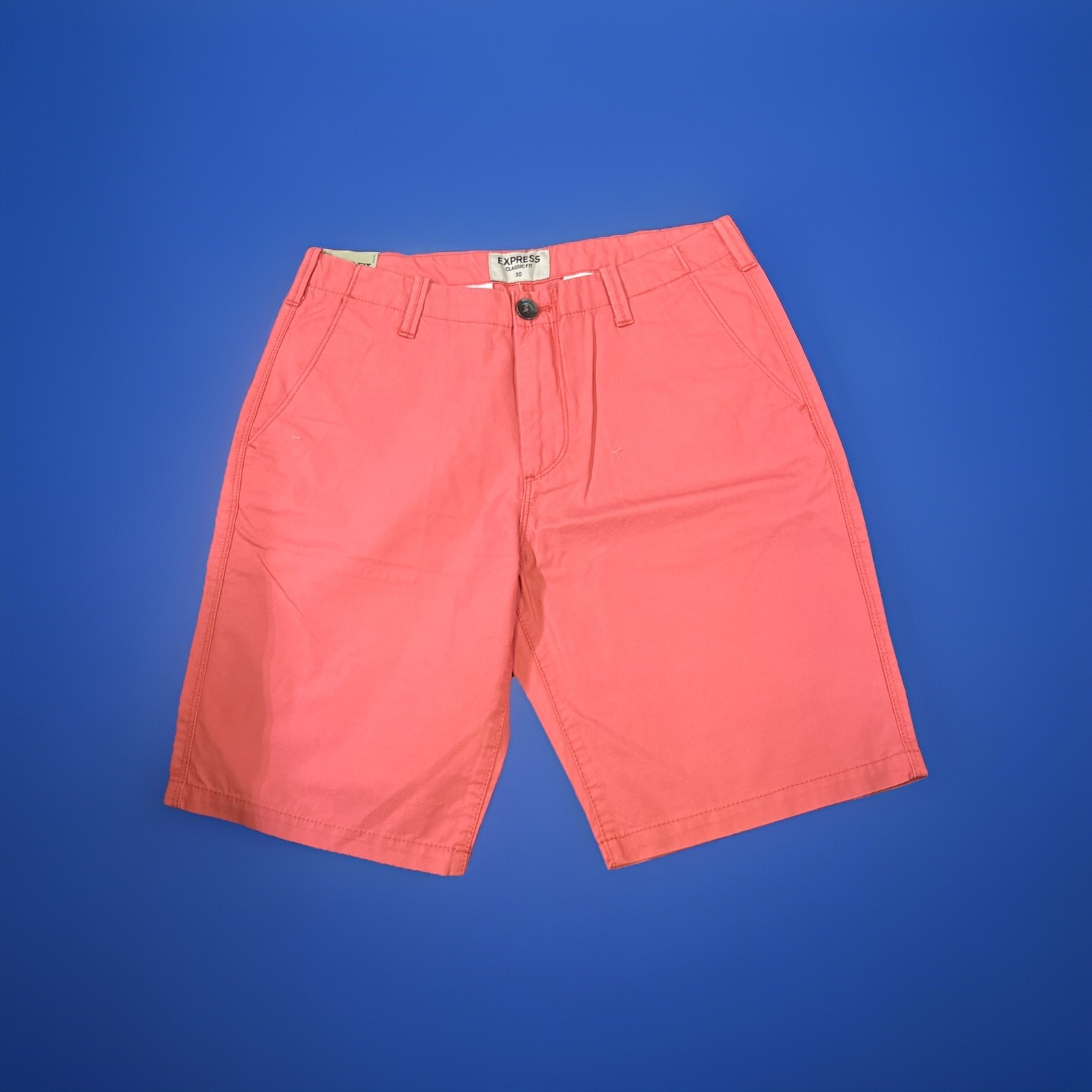 Express Classic Fit Shorts Mens Size 30 Coral Chino Flat Front